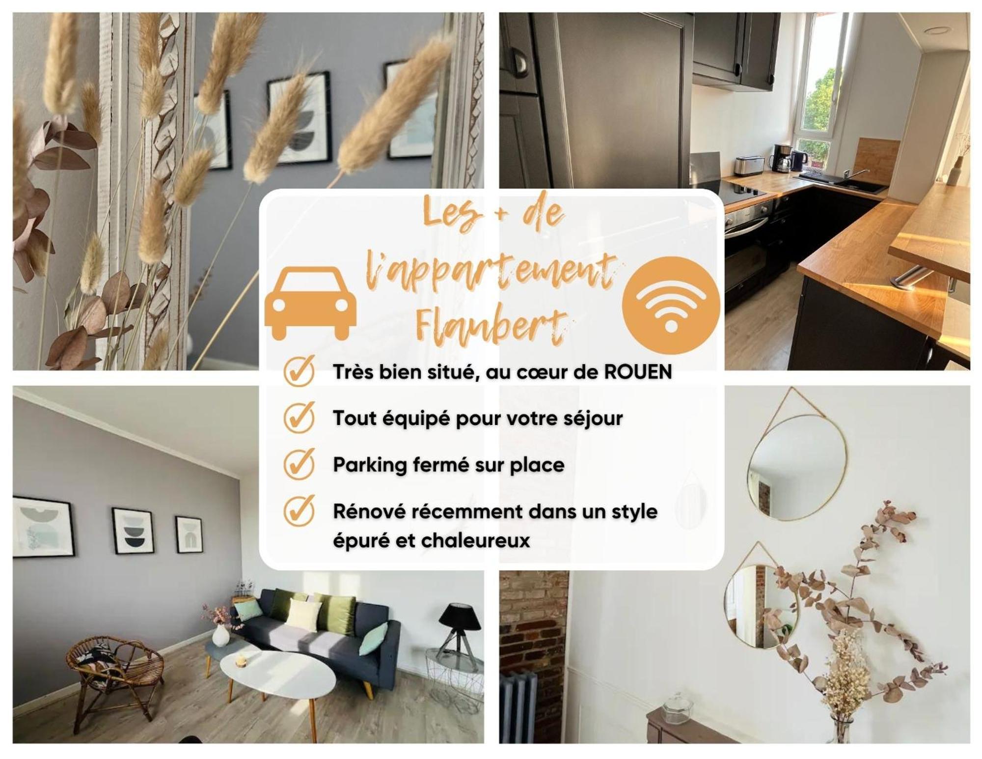 Le Flaubert, Appartement Et Parking En Centre Ville Rouen Ngoại thất bức ảnh